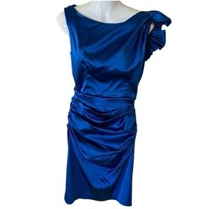 TALBOT Runhof Electric Blue Ruffle Evning, party dress size US8/38
